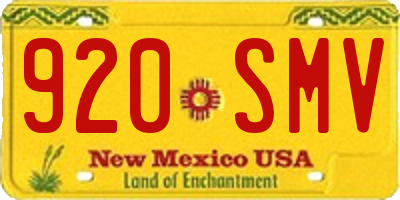 NM license plate 920SMV