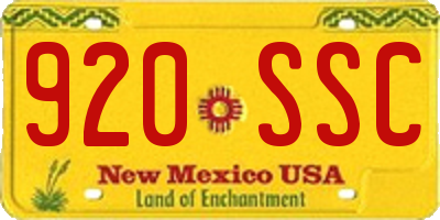 NM license plate 920SSC