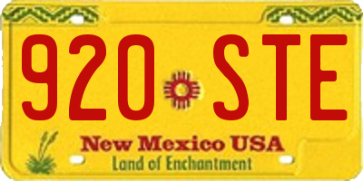 NM license plate 920STE