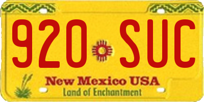 NM license plate 920SUC