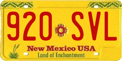 NM license plate 920SVL