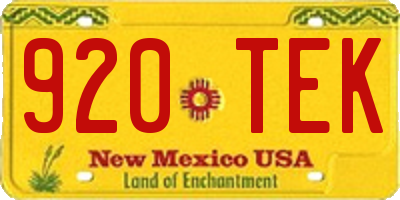 NM license plate 920TEK