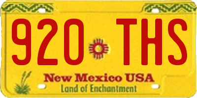 NM license plate 920THS