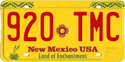 NM license plate 920TMC