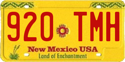 NM license plate 920TMH