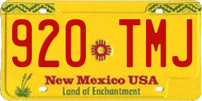 NM license plate 920TMJ