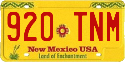NM license plate 920TNM