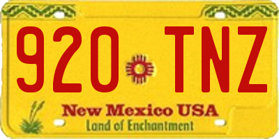 NM license plate 920TNZ
