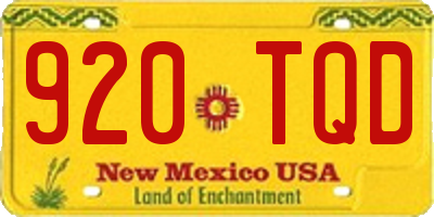NM license plate 920TQD