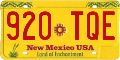 NM license plate 920TQE