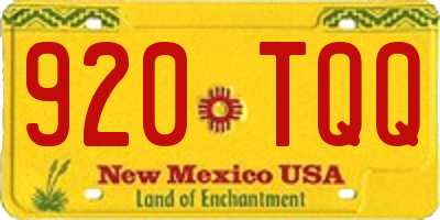 NM license plate 920TQQ