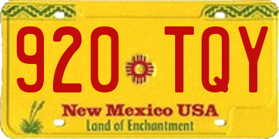 NM license plate 920TQY