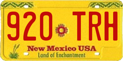 NM license plate 920TRH