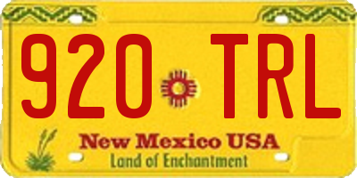 NM license plate 920TRL