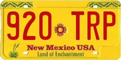 NM license plate 920TRP