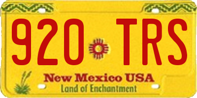 NM license plate 920TRS