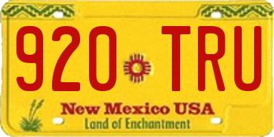 NM license plate 920TRU