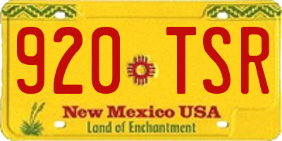 NM license plate 920TSR