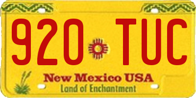 NM license plate 920TUC