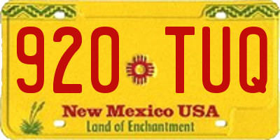 NM license plate 920TUQ