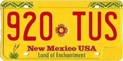 NM license plate 920TUS