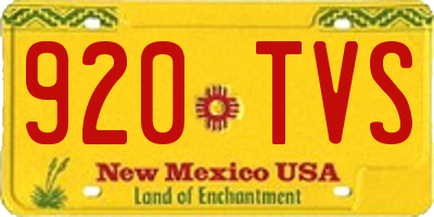 NM license plate 920TVS