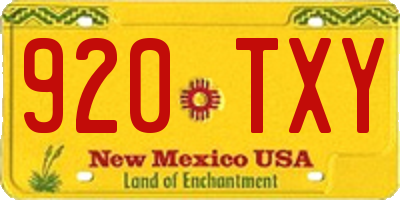 NM license plate 920TXY