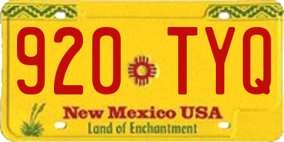 NM license plate 920TYQ