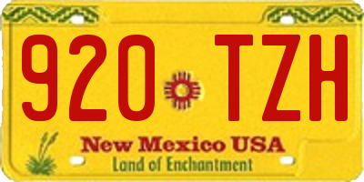 NM license plate 920TZH