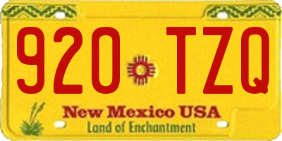 NM license plate 920TZQ