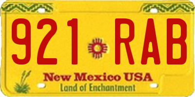 NM license plate 921RAB