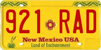 NM license plate 921RAD