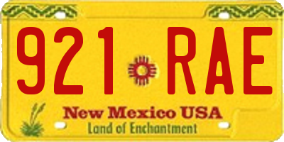 NM license plate 921RAE