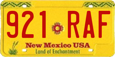 NM license plate 921RAF