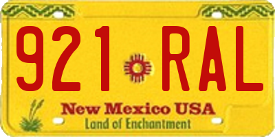 NM license plate 921RAL