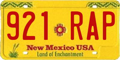 NM license plate 921RAP