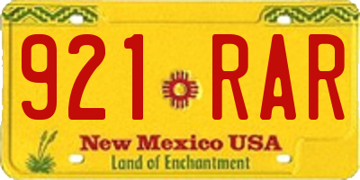 NM license plate 921RAR