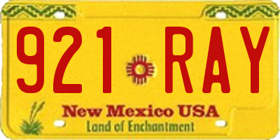 NM license plate 921RAY