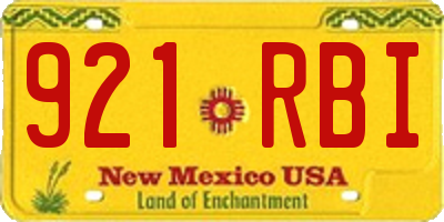 NM license plate 921RBI