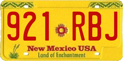 NM license plate 921RBJ