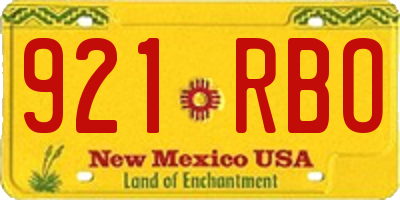 NM license plate 921RBO