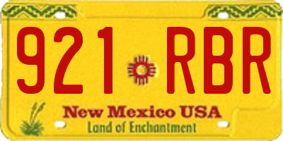 NM license plate 921RBR
