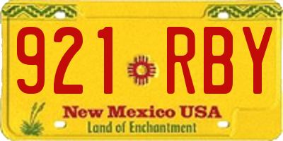 NM license plate 921RBY