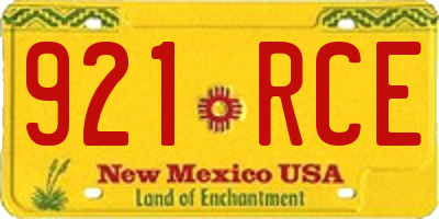 NM license plate 921RCE