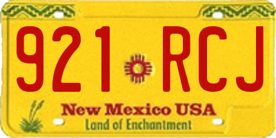 NM license plate 921RCJ