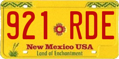NM license plate 921RDE