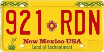 NM license plate 921RDN
