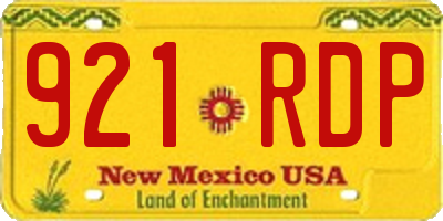 NM license plate 921RDP