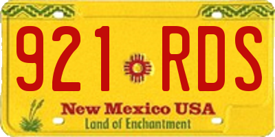 NM license plate 921RDS