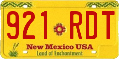 NM license plate 921RDT
